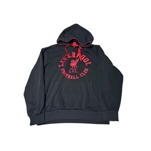 Liverpool FC Hoodie Black Red Official LFC Football Club Pullover Mens XL